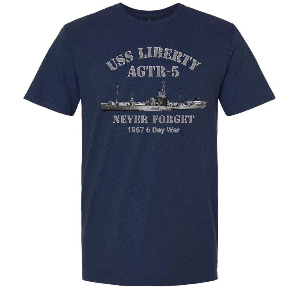 USS Liberty AGTR-5 6 Day War Men's T-shirt Black or Navy Blue
